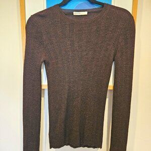 Gentry Portofino Brown 100% Lana Wool Sweater, Size 44 or US 8